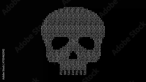 cartoon, animation skull, digital texture, cyberpunk