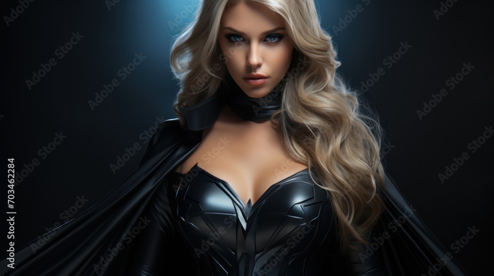 Fototapeta premium A beautiful woman is a superhero
