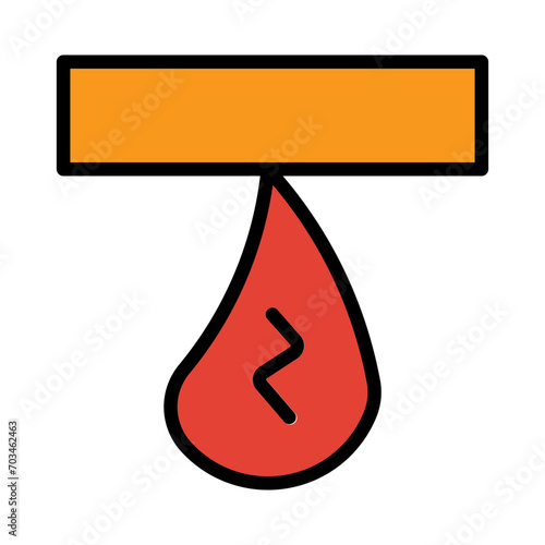 Conduction Heat Fire Filled Outline Icon