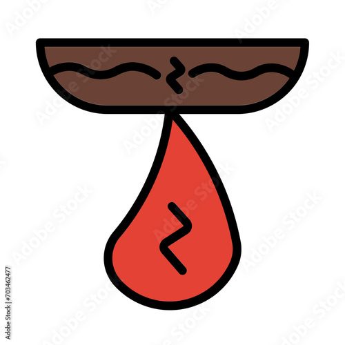 Conduction Heat Fire Filled Outline Icon