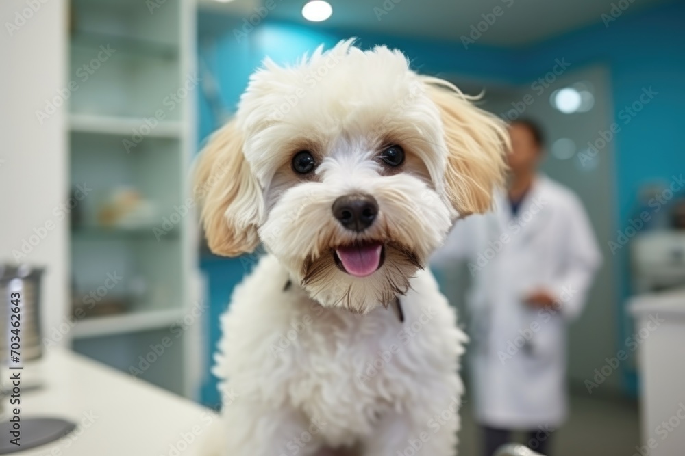 cute dog in the veterinary clinic cute dog in the veterinary clinic