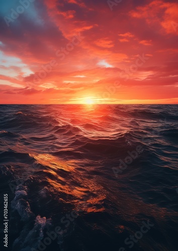 Un coucher de soleil sur la mer
