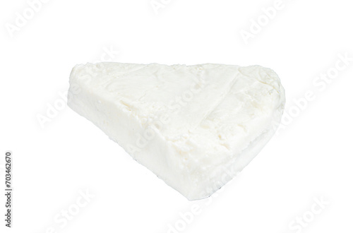 Soft goat and sheep milk cheese.  Transparent background. Isolated.
