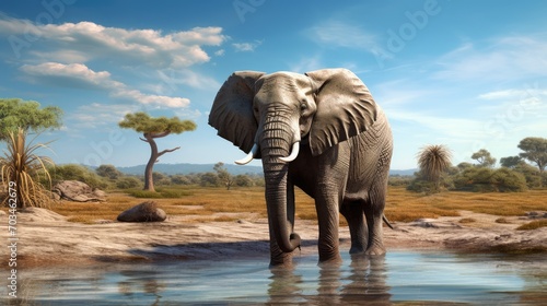 elephant in the wild photo