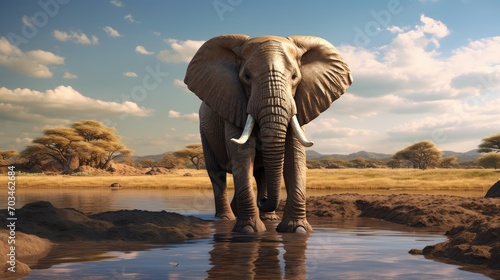 elephant in the water © faiz