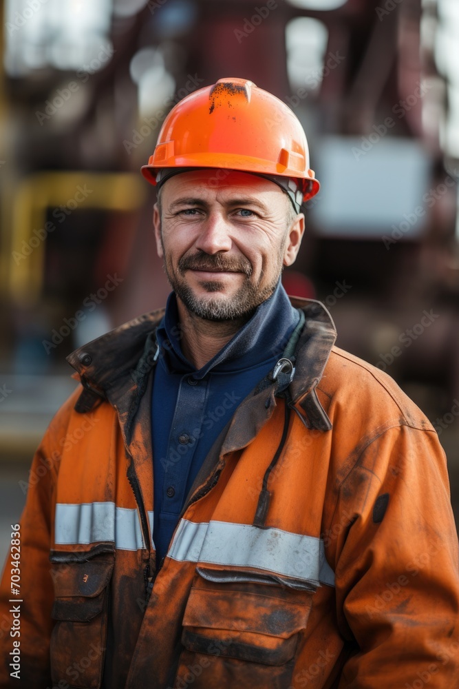Portrait of a oil rig worker Portrait of a oil rig worker