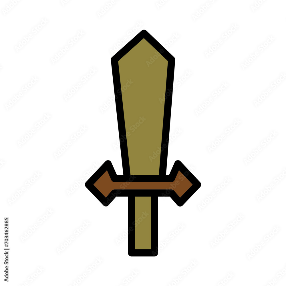 Obraz premium Blade War Sword Filled Outline Icon