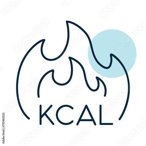 Kcal fire vector icon. Calorie burn  fat burning