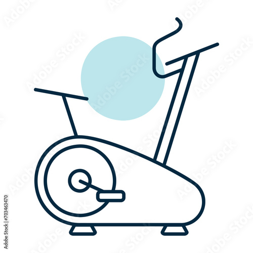 Exercise bike vector icon. Fitness and gym symbol