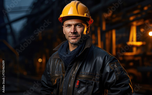 Portrait of a oil rig worker