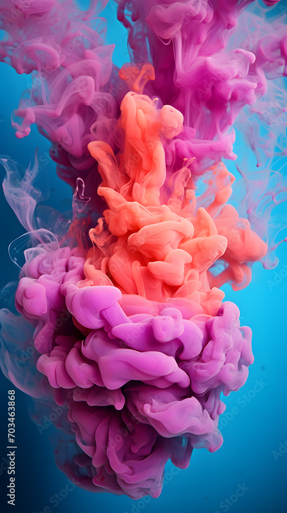 Fototapeta premium Multi colored smoke explosion emitting clouds