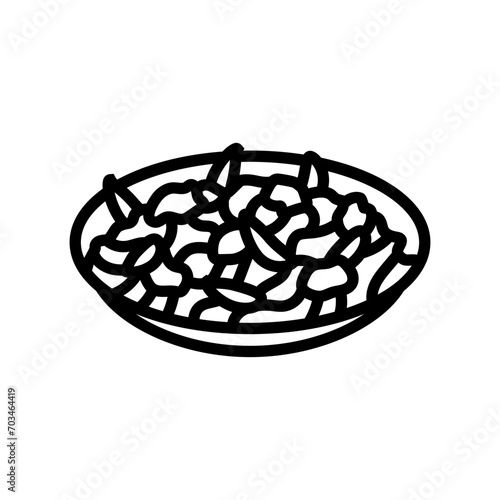 chow mein chinese cuisine line icon vector. chow mein chinese cuisine sign. isolated contour symbol black illustration
