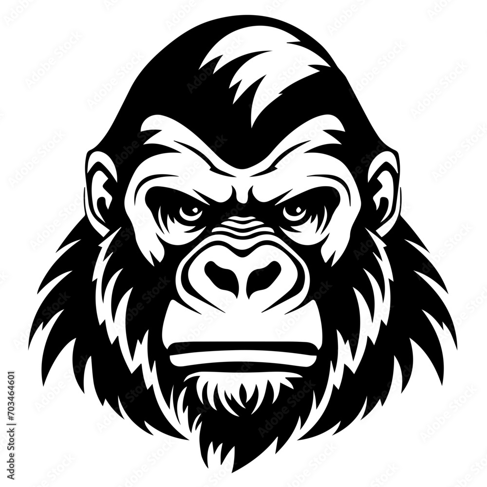 Majestic Gorilla Head Vector