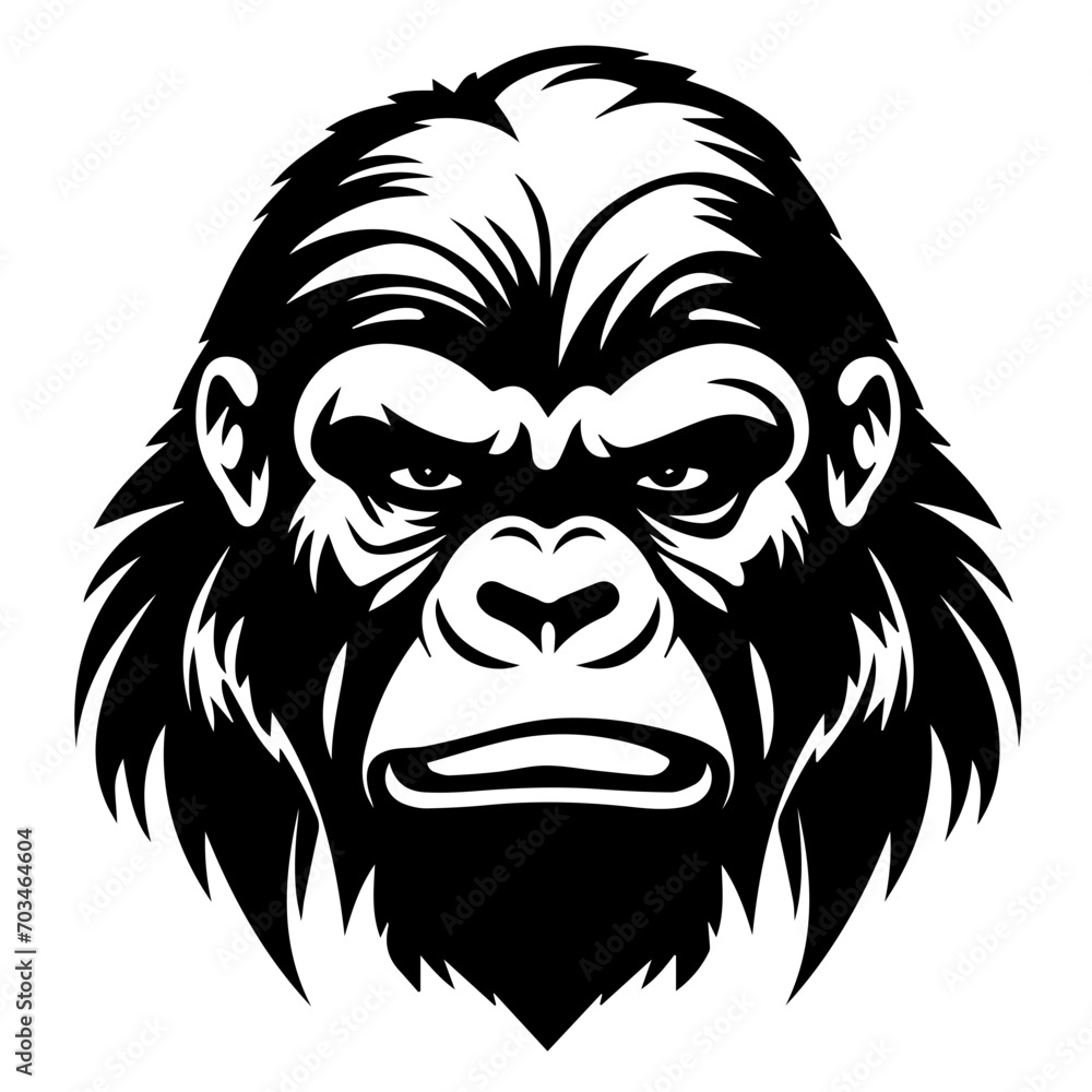 Majestic Gorilla Head Vector Majestic Gorilla Head Vector