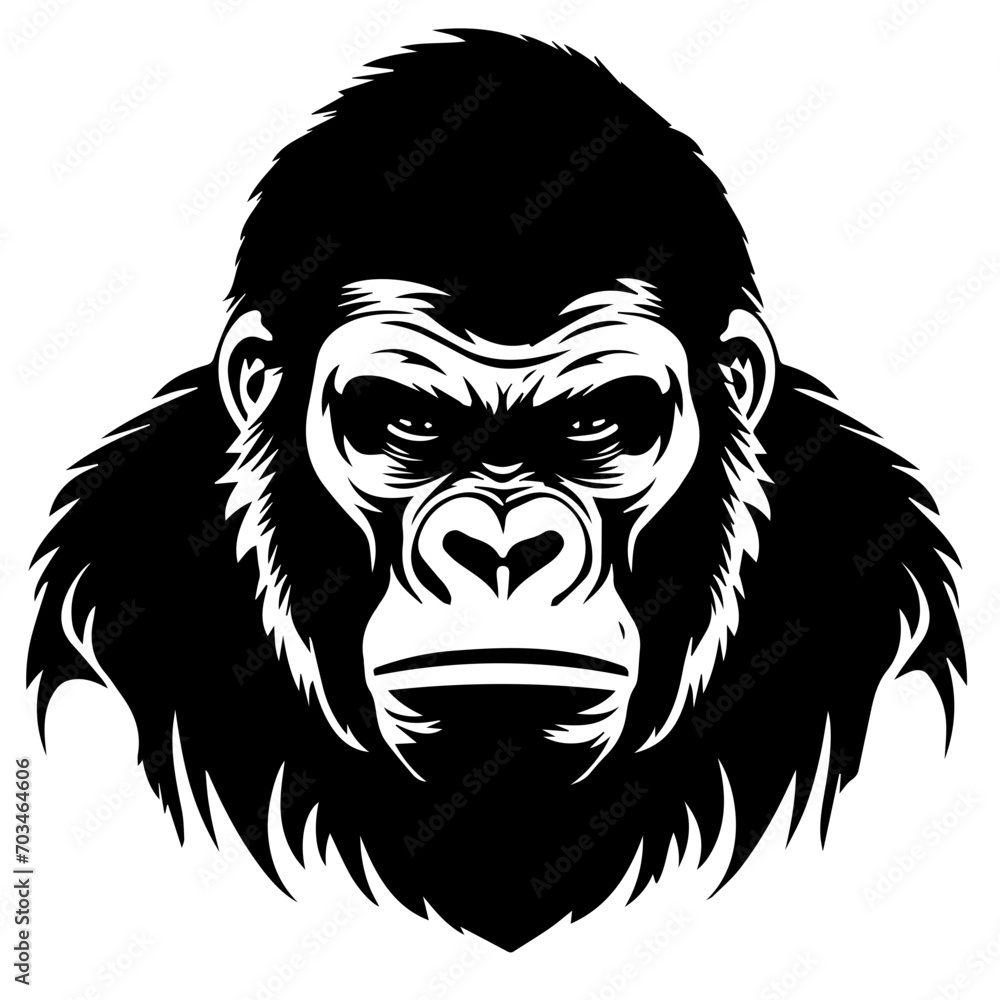 Majestic Gorilla Head Vector