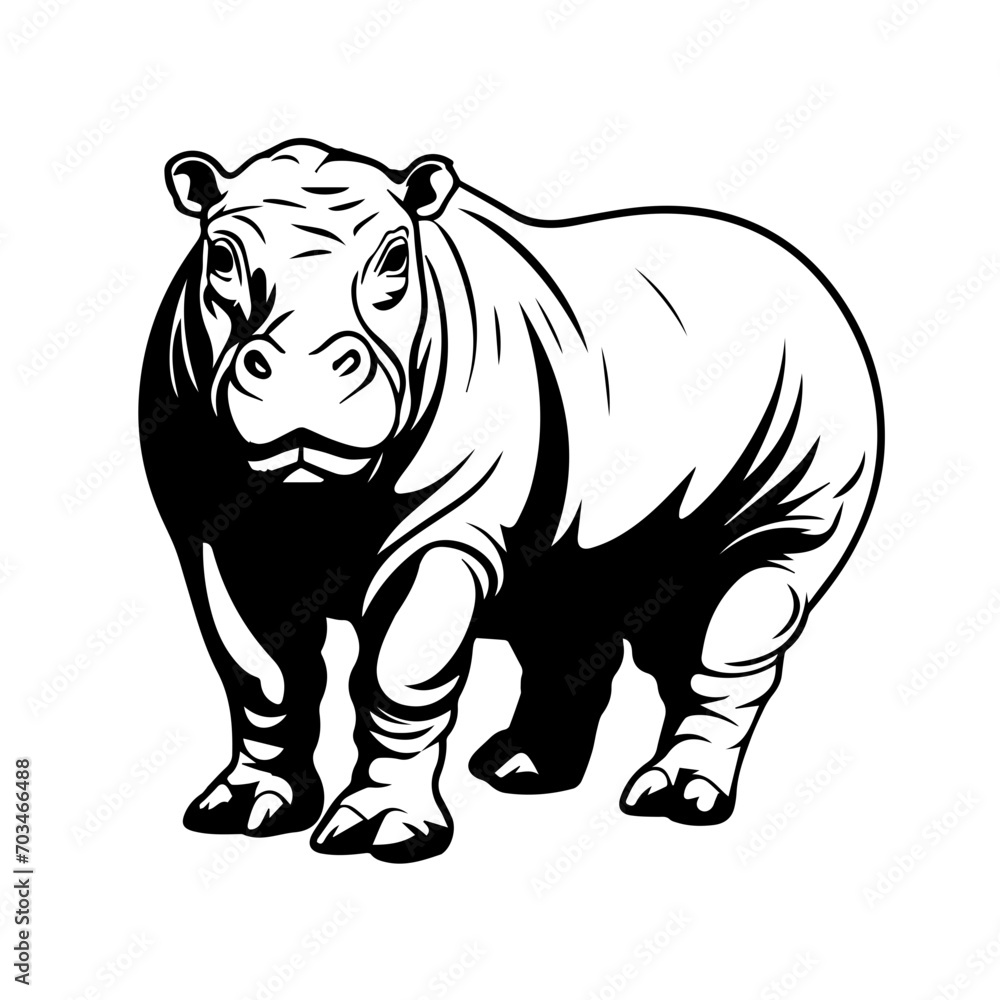 Playful Hippopotamus Vector Playful Hippopotamus Vector