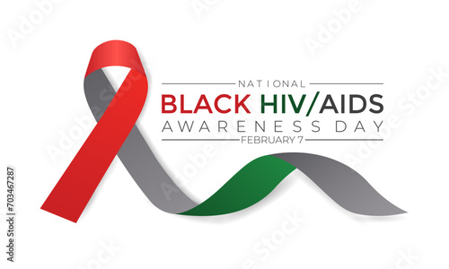  National black HIVAIDS awareness day. flyer design. flat illustration. Banner, poster, card, background design. vector illustrator.