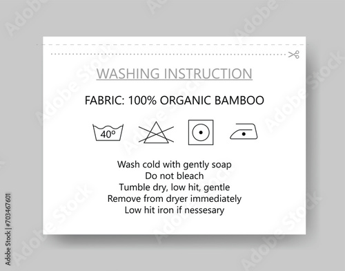 Organic Bamboo Washing Instruction