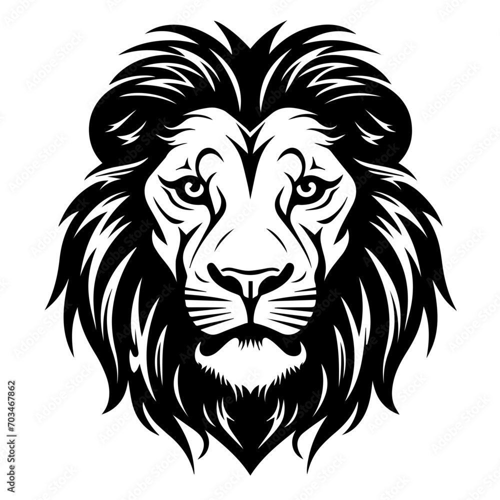 Regal Lion Head Portrait Vector Design