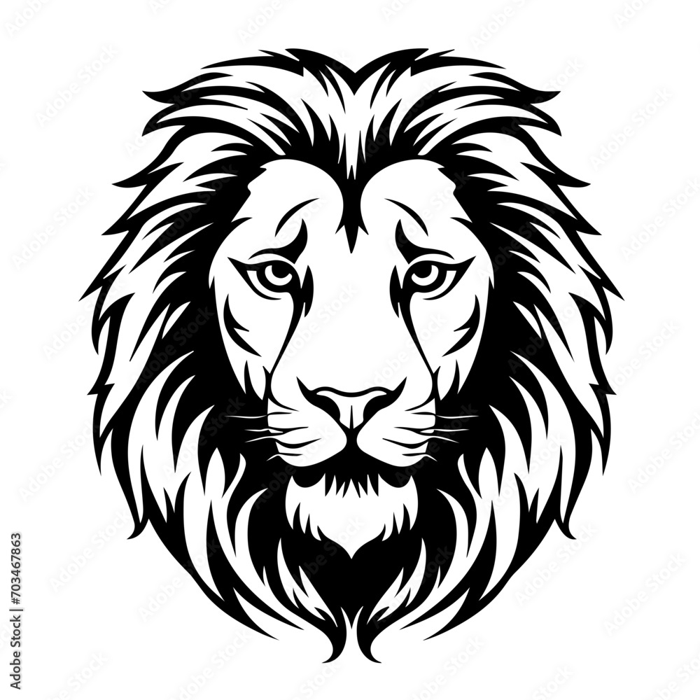 Regal Lion Head Portrait Vector Design