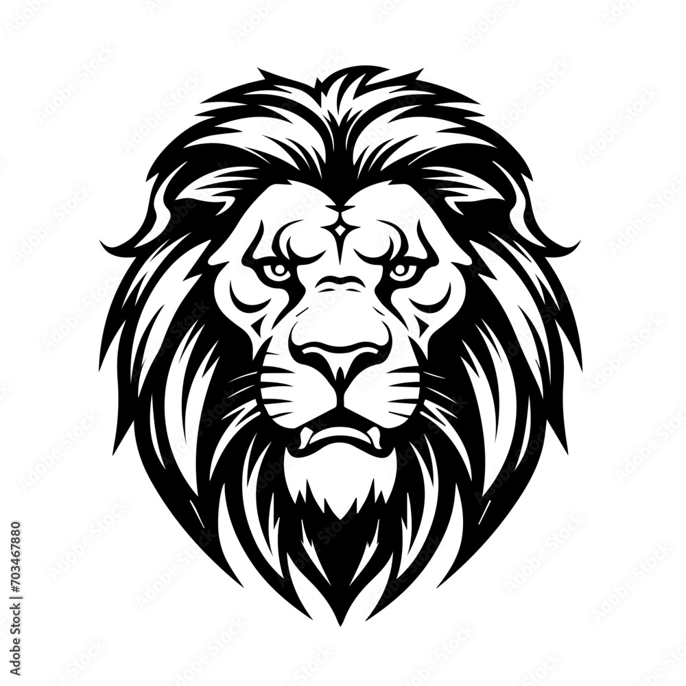 Regal Lion Head Portrait Vector Design