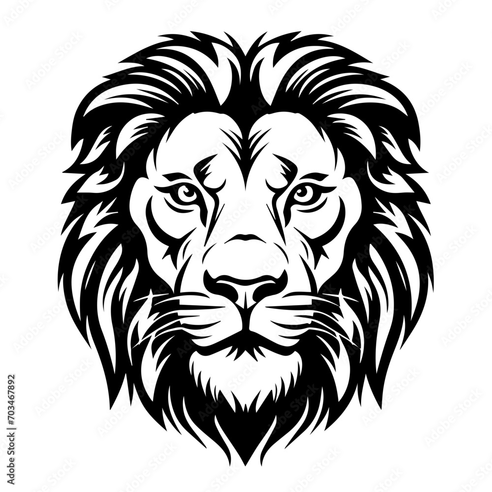 Regal Lion Head Portrait Vector Design