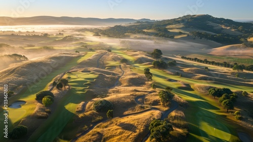 Bird's-Eye View of Golf Bliss Amongst Verdant Hills