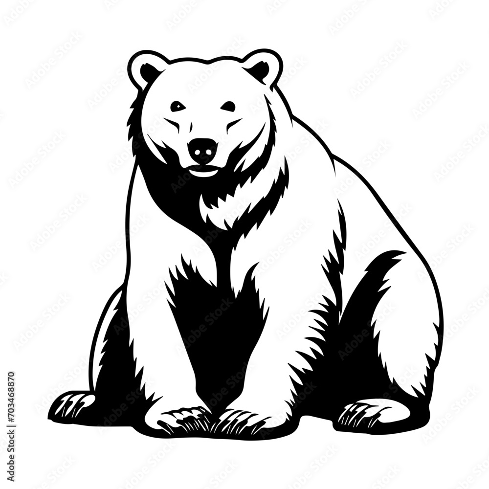 Majestic Polar Bear Vector Illustration