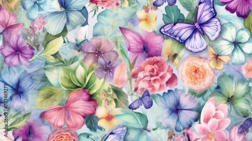 Flowers and Butterflies Pattern