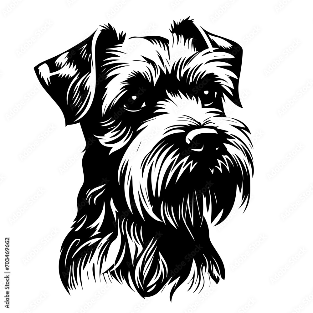 Loyal Schnauzer Dog Breed Vector Art Loyal Schnauzer Dog Breed Vector Art