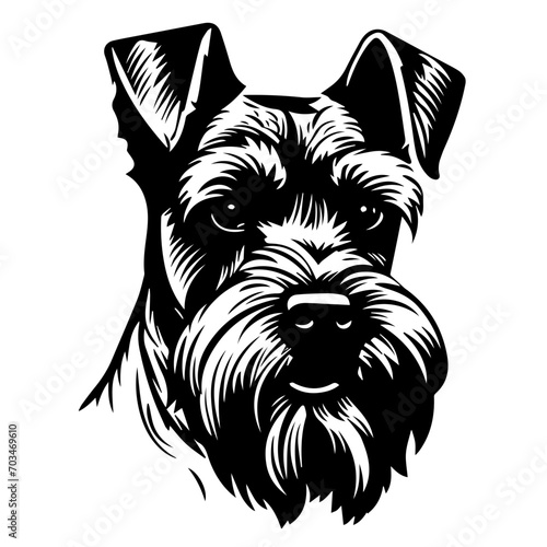 Loyal Schnauzer Dog Breed Vector Art
