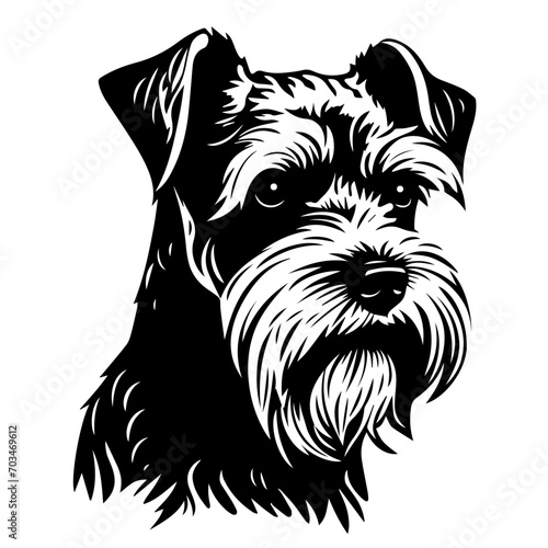 Loyal Schnauzer Dog Breed Vector Art