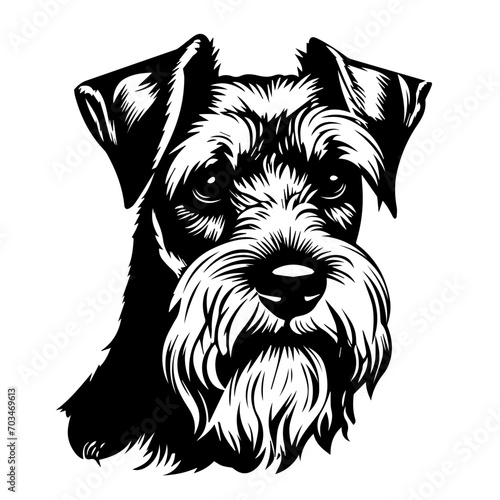 Loyal Schnauzer Dog Breed Vector Art