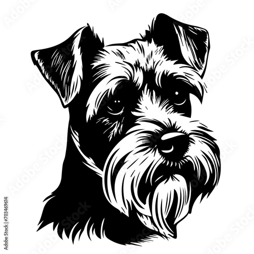 Loyal Schnauzer Dog Breed Vector Art