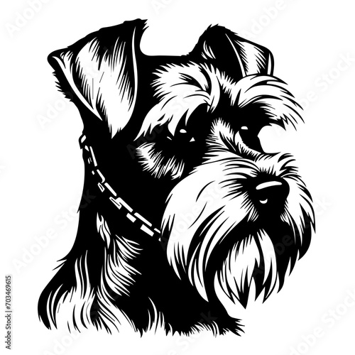 Loyal Schnauzer Dog Breed Vector Art