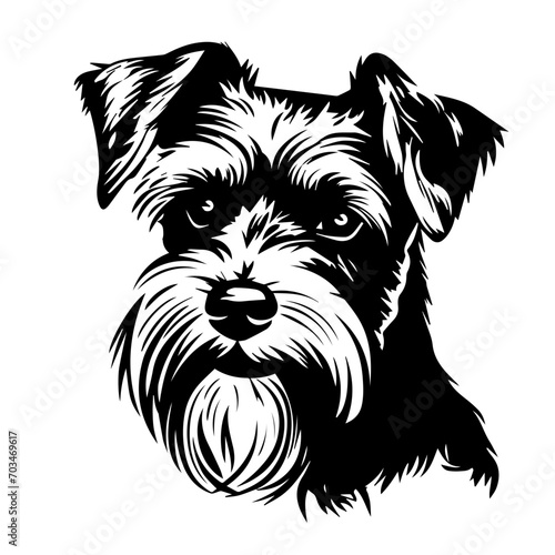 Loyal Schnauzer Dog Breed Vector Art