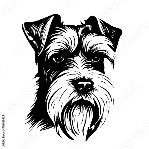 Loyal Schnauzer Dog Breed Vector Art
