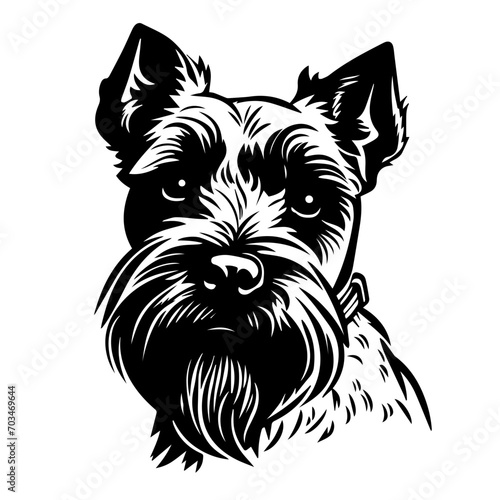 Loyal Schnauzer Dog Breed Vector Art