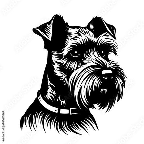 Loyal Schnauzer Dog Breed Vector Art