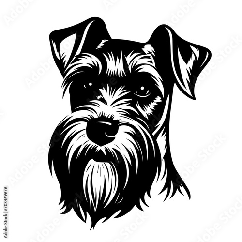 Loyal Schnauzer Dog Breed Vector Art