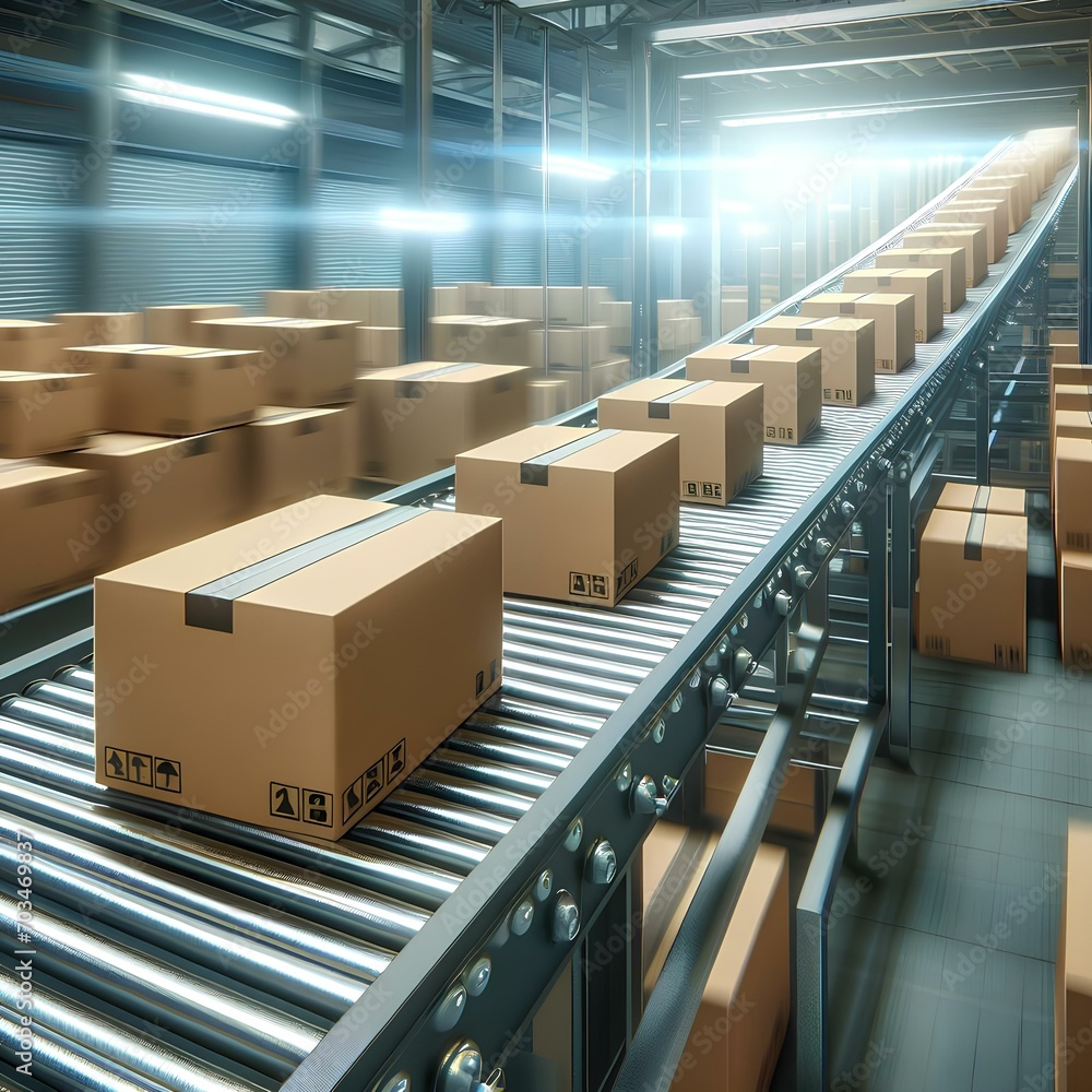 Conveyor belt in a large warehouse
Conveyor belt in a large warehouse