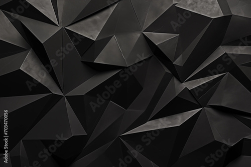 Abstract 3d texture, black concrete cement wall background, faceted texture, macro panorama, wide panoramic geometric wallpaper