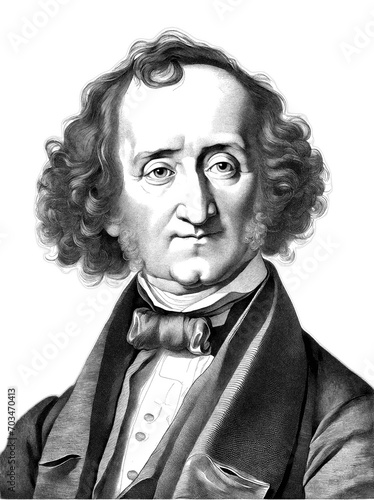 Portrait of Felix Mendelssohn, generative AI 