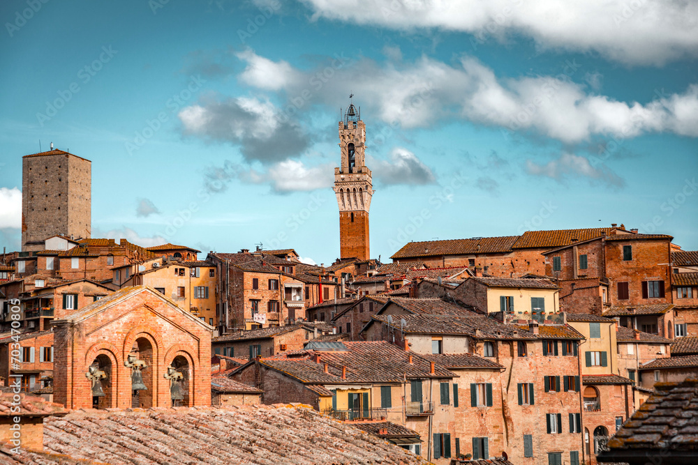 Fototapeta premium The Palazzo Pubblico, town hall is a palace in Siena, Italy