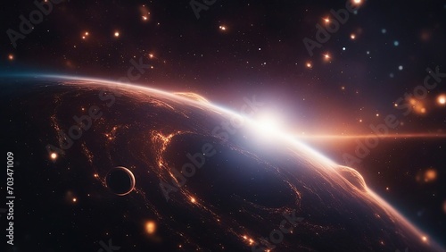 planet in space 15 Space and Galaxy light speed travel. near black hole 
