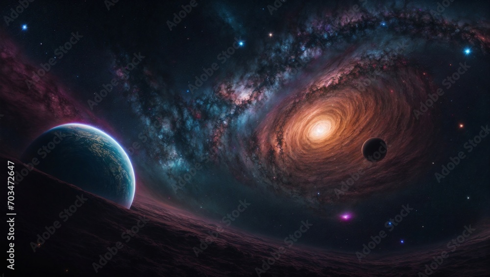 Galaxy and universe, vast galaxy, sky light in space, planets and stars, beauty of space exploration. Galaxy and universe, vast galaxy, sky light in space, planets and stars, beauty of space exploration.