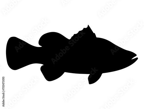 Barramundi fish silhouette vector art white background