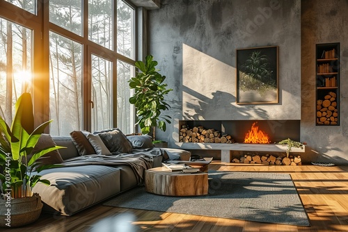 modern living room with plant © Azar