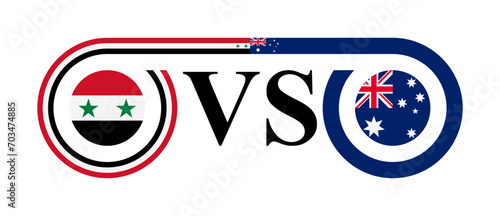 concept between syria vs australia. vector illustration isolated on white background