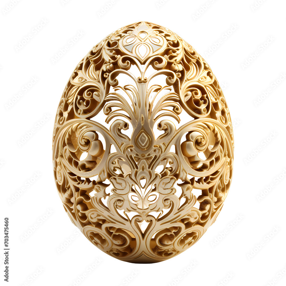 Ornate Filigree Golden Easter egg ornament-isolated png Ornate Filigree Golden Easter egg ornament-isolated png